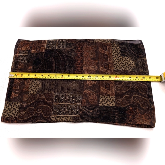 Fall Fashion Scarf with Geo-Leopard Print, Multi Brown & Bronze, 42" x 13.5" - Picture 4 of 5